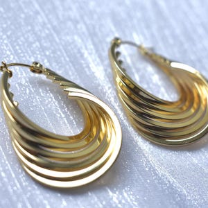Gold Round Textured Hoops 18k Gold Plated Hoop Earrings Gold Hoops Trendy Hoops Party Jewelry Gift for Her Party Earrings Date Night Earring