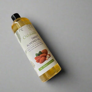 Natural Sweet Almond Oil  100% Pure Organic Oil body, skin, hair care vegan, gifts for her body oil skin oil vegan gift after shower oil