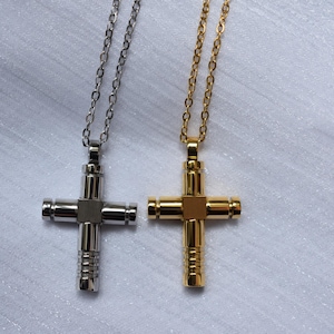 18K Gold Plated Cross Necklace: Stainless Steel Religious Gift