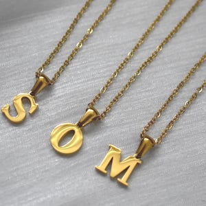 Gold Initial Necklace: Personalized Letter Pendant, Custom Jewelry Gift