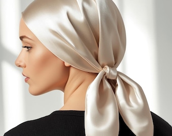 Satin Haarschal für Frizz-Free Styling, Schlaf Kopftuch, Schützendes Haar Accessoire