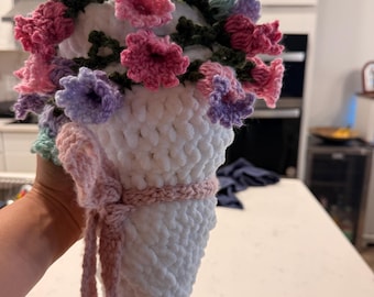 Manta con ramo de flores