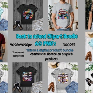 Pacote de clipart de volta às aulas, arte para professores em sala de aula, presente para alunos, clipart de material escolar, png de educador, arte escolar para alunos, citações engraçadas