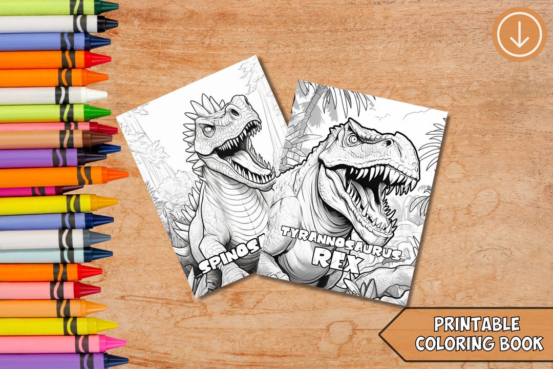 Dinosaur Coloring Book V1 - Printable PDF for Kids and Adults, Fun Dino ...