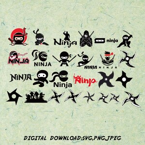 Ninja Cut File, Ninja Vector, Ninja vector Clipart Cartoon Coloring drawing for kids,  Ninja Clipart Files,Instant Download, Commercial Use