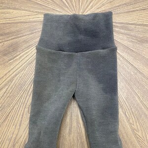 Wool Interlock Longies - Small - Black Green - Cuffed