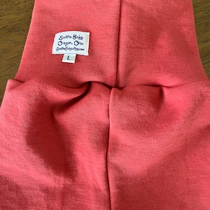 Wool Interlock Longies - Large - Light Red - Cuffed - Hand Dyed - Wool Interlock - Grow With Me