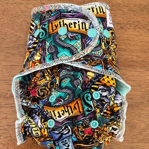 HP Inspired Fitted Cloth Diaper Stay Dry Liner Overnight Fitted Optional Hemp or Bamboo Insert image 1