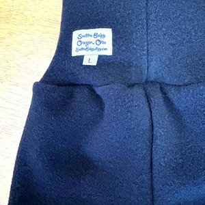 Large Wool Interlock Longies in True Black - Felted - Grow With Me