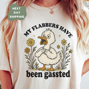 My Flabbers Have Been Gasted Shirt, Sarcastic Goose Tee, Gag Gift Rude Goose Mood Snarky Animal Shirt, Attitude Adult Humor Fun Goose Tee