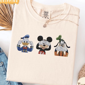 Mickey And Friends Three Wise Monkey Comfort Colo Shirts, Unisex I Don&#39;t See I Don&#39;t Hear I Don&#39;t Speak Shirt, Mickey Pluto Donald Duck Tee