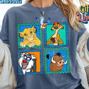Retro 90s Disney Lion King Simba and Timon Comfort Colors T-Shirt, Vintage Lion King Tee, Hakuna Matata Retro Shirt, Disney Family Top