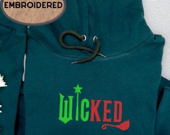 Embroidered Witch Sweatshirt: Fantasy Movie Fan Apparel