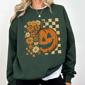 Boho Floral Pumpkin Sweatshirt, Comfort Colors Fall Sweater, Thanksgiving Pullover, Autumn Vibes Crewneck, Pumpkin Season Shirt