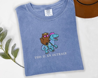 Embroidered Dungeon Crawler Carl Tee, This Is An Outrage Comfort Colors Princess Donut Cat Shirt