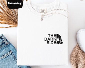 Embroidered Darth Vader The Dark Side Shirt, Cozy Empire Strikes Back Apparel