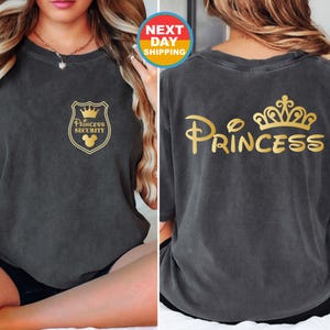 Comfort Colors® Princess Security Shirt, Back Front Shirt, Disney Princess T-shirt, Security Shirt, Vacation Matching, Disney World