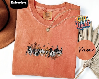 Mickey Minnie Halloween Embroidered Shirt, Pumpkin Patch Comfort Colors Tee, Spooky Fall Vacation Family Gift