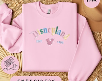Disneyland Sweatshirt: Vintage 1955 Embroidered Mickey (Soft Crewneck)