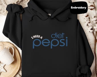 Embroidered Diet Pepsi Sweatshirt, Funny Soda Lover Pullover, Cozy Crewneck Gift