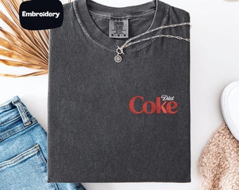 Embroidered Diet Coke Shirt, Comfort Colors Crewneck, Soda Lover Gift