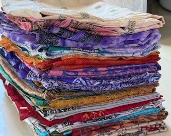 Vintage Silk Saree Bundle – Recycled Indian Sari Fabric Wholesale Lot