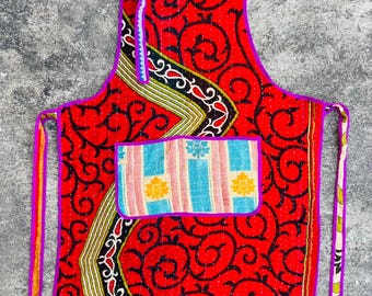 Handmade Kantha Vintage Quilt Apron Reversible Cotton Kitchen