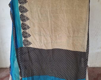 Indian Recycled sari, Art Silk Blend Sari Fabric Used Bundle for Nuno felting,  lot of Vintage Saree Dressmaking Craft