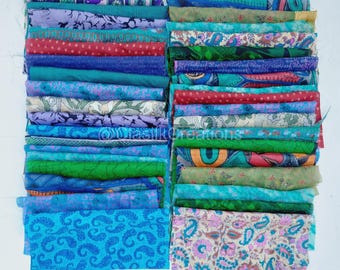 Vintage Silk Sari Fabric Scraps: Quilting Remnants Bundle, 20 Pcs