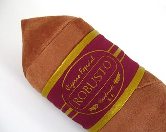 Robusto Cigar Pillow Light with Maroon and Gold Band