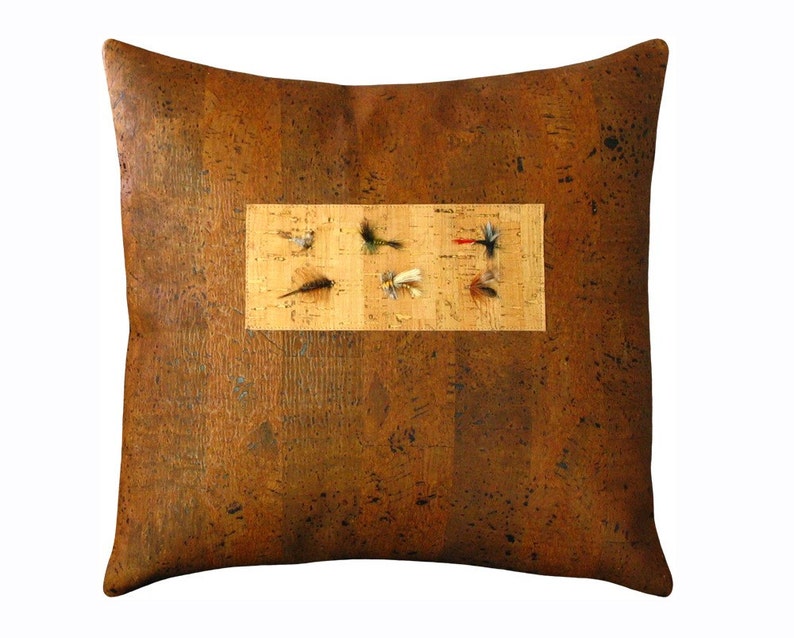 Flyfishing Rustic Decorative Pillow for the Avid Fisherman 12 x 12 inches image 2