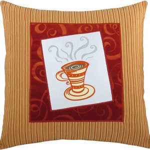 Tall Coffee Cup Framed Decorative Pillow 17 x 17 inches image 4