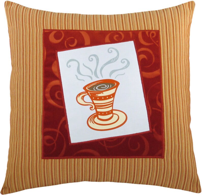 Tall Coffee Cup Framed Decorative Pillow 17 x 17 inches image 4