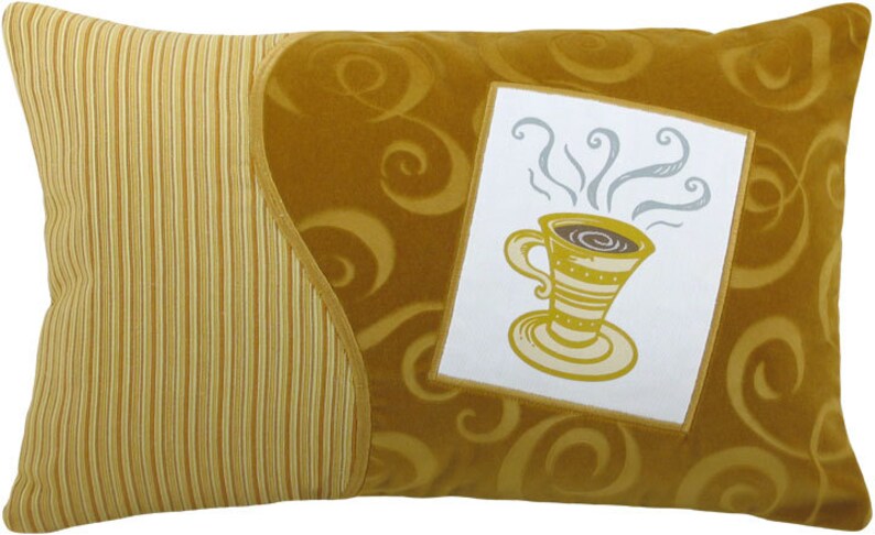 Coffee Cup Tall Decorative Breakfast Size Pillow 12 x 18 inches image 4