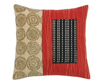 Red Alchemy "Mini" Modern Decorative Pillow 12 x 12 inches