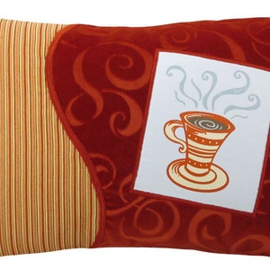 Coffee Cup Tall Decorative Breakfast Size Pillow 12 x 18 inches image 3