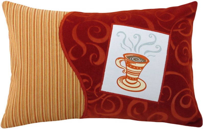 Coffee Cup Tall Decorative Breakfast Size Pillow 12 x 18 inches image 3