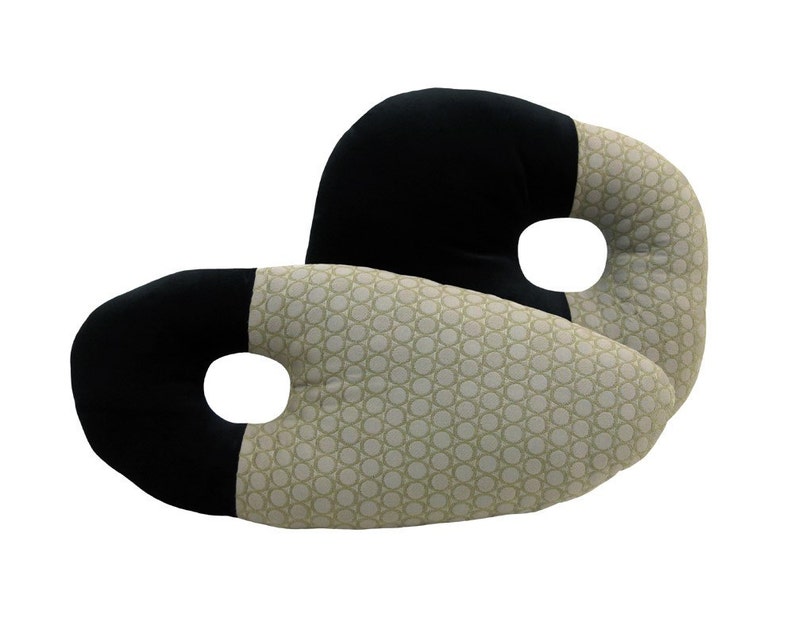 O-Blong Modern Decorative Pillow Grey and Black 10 x 22 inches