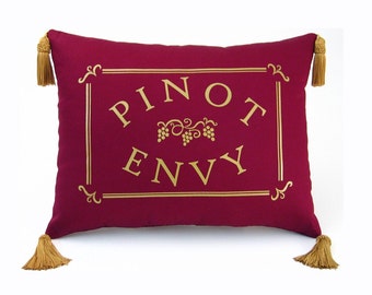 Pinot Envy Decorative Pillow with Tassels 12 x 16 inches