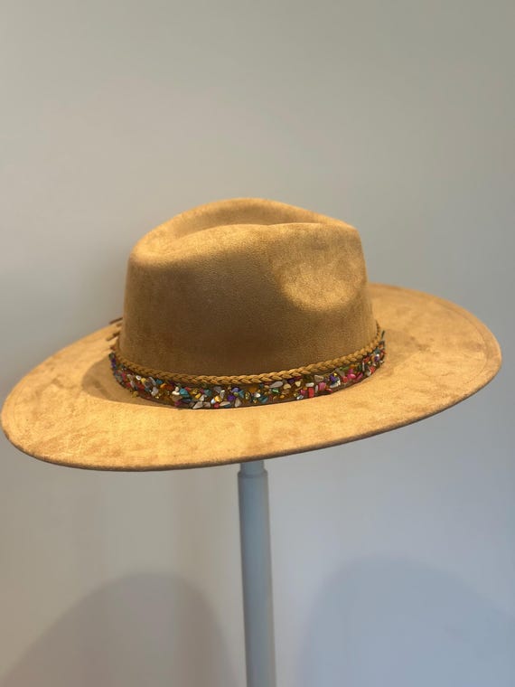 The Sundancer | Camel Fedora With Braided Band & Multi-stone  display picture 2