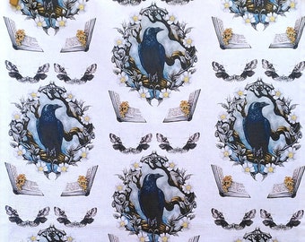 Raven Print Tea Towel