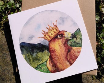 Golden Eagle Greetings Card - king of the birds - Eryri - Snowdonia