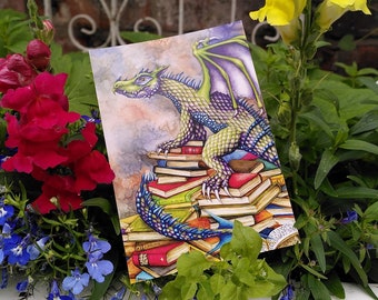Bookwyrm's Hoard Dragon Postcard