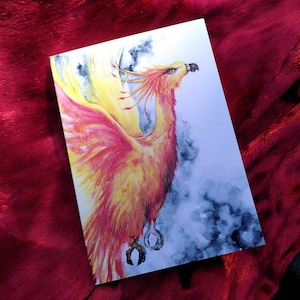 Fiery Phoenix Greetings Card - mythischer Vogel