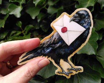 Raven Post Sticker: 10cm weatherproof vinyl decal