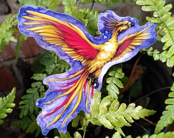 Phoenix Sticker: 10cm weatherproof vinyl fantasy decal