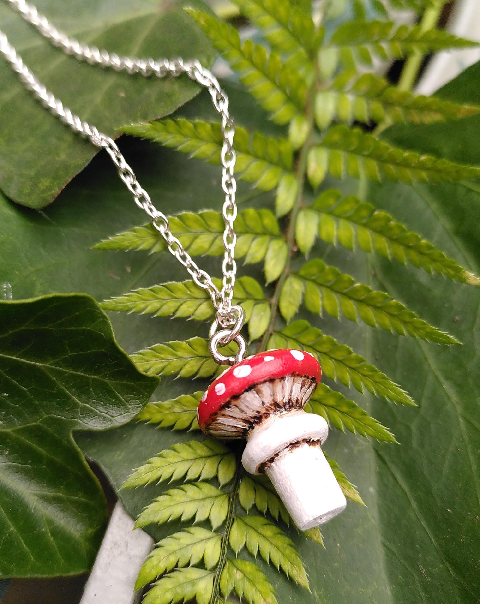 Toadstool Pyrography Designs Handmade Wooden Toadstool Necklace - Painted Pyrography - Fly Agaric - Etsy