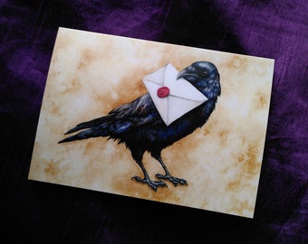 Raven Post Greetings Card