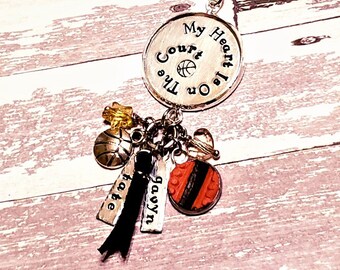 Basketball Necklace, Personalized Basketball Necklace, Sports Jewelry