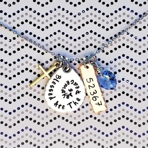 Blessed Are The Peacekeepers Necklace, Police Necklace, Thin Blue Line Necklace